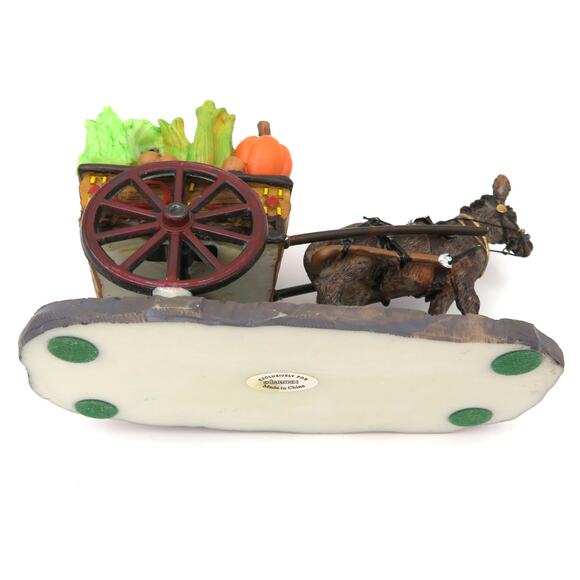Vintage Lemax Donkey with Produce Cart Village Figurine Harvest Market Scene - Picture 8 of 12